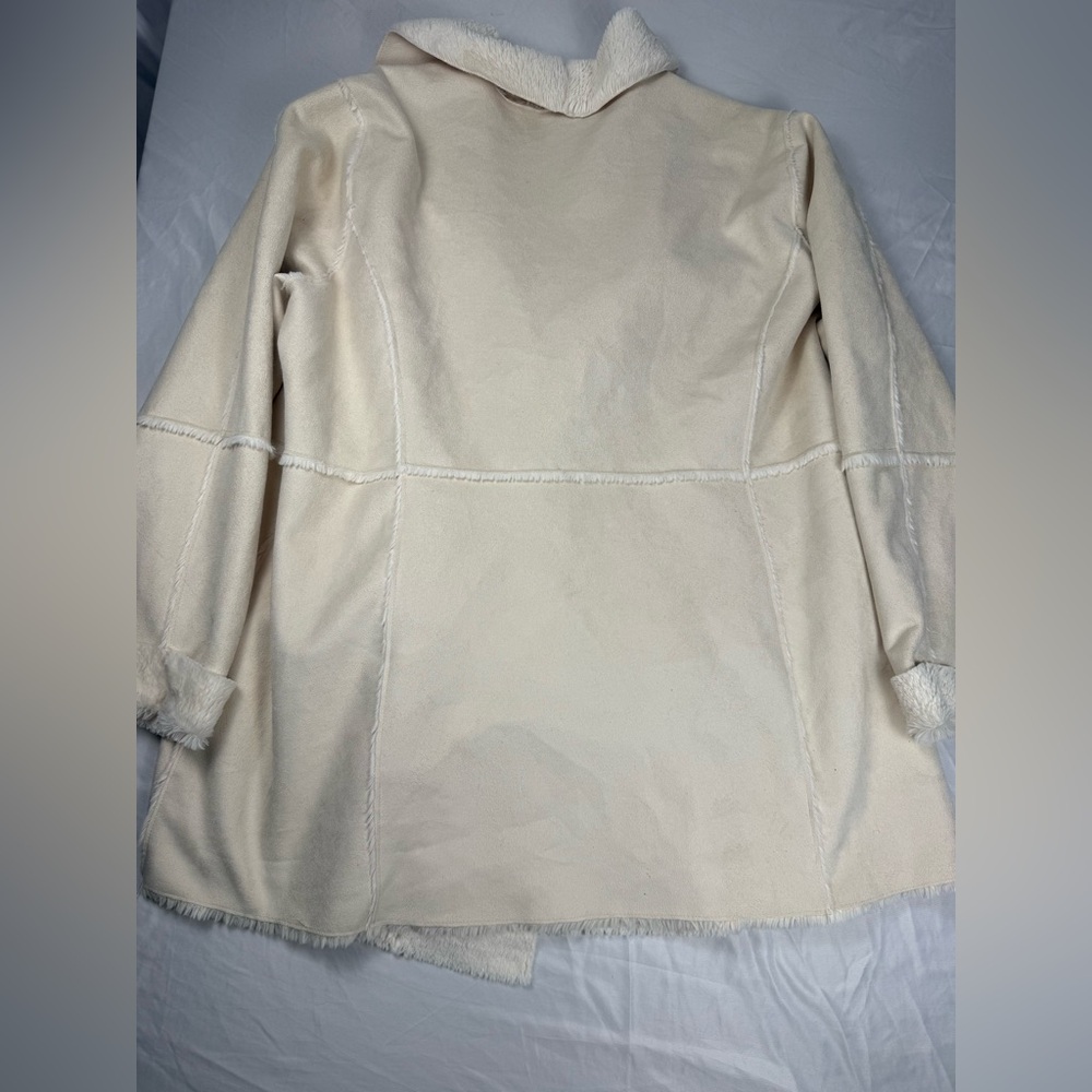 INC International Concepts Cream Faux Shearling Wrap Jacket 2X - Picture 3 of 12